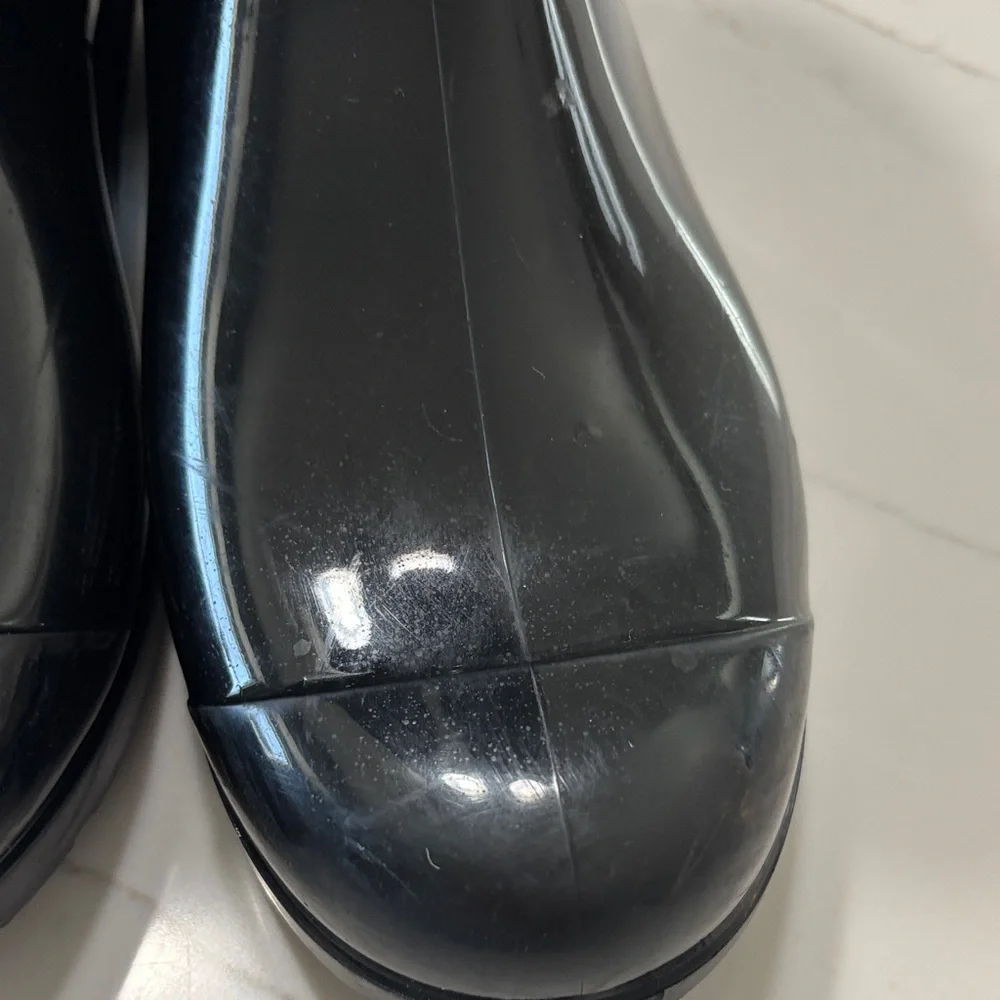 UGG Women's Black Glossy Mid-Calf Rain Boots
